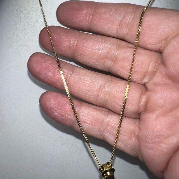 Vintage Gold Tone Zipper Y Necklace with Faux Pearls - Picture 4 of 5